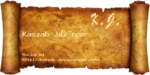 Kaszab János névjegykártya