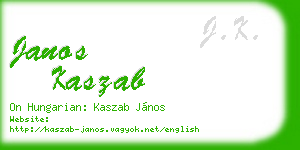 janos kaszab business card